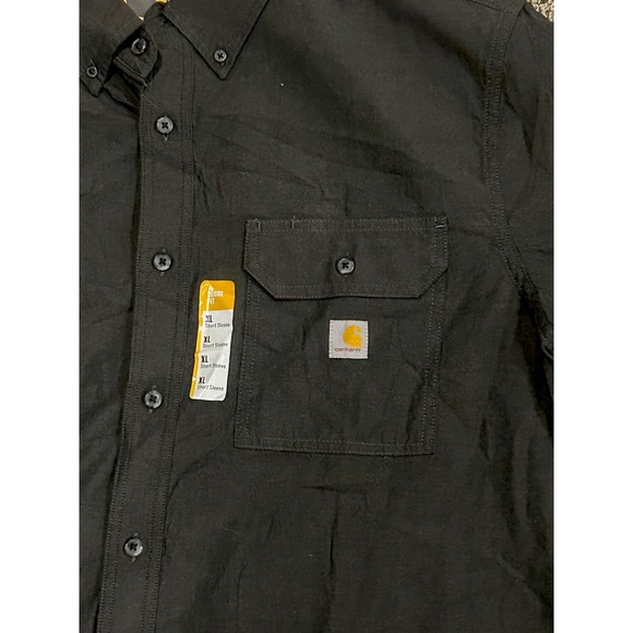 Brand New Carhartt Black Chambray Loose Fit Short Sleeve Shirt 104369 - Picture 3 of 5